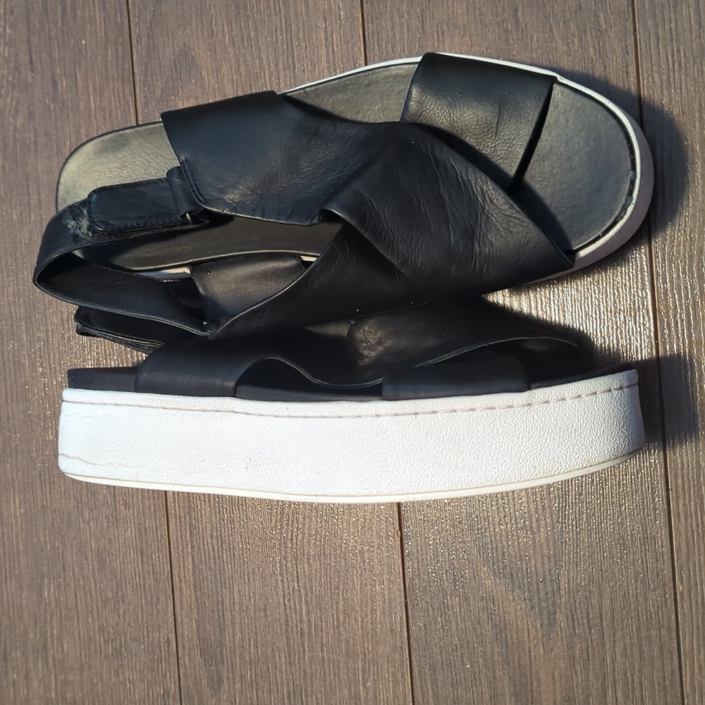 Vince Leather Slingback Sandals - Picture 7 of 13